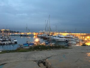 Port Vauban at dusk