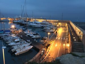 Port Vauban at dusk